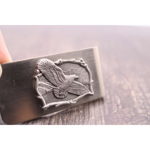 NEW Eagle Wildlife Money Clip Card Holder Pocket Stainless Steel 3D Strong - Picture 6 of 8